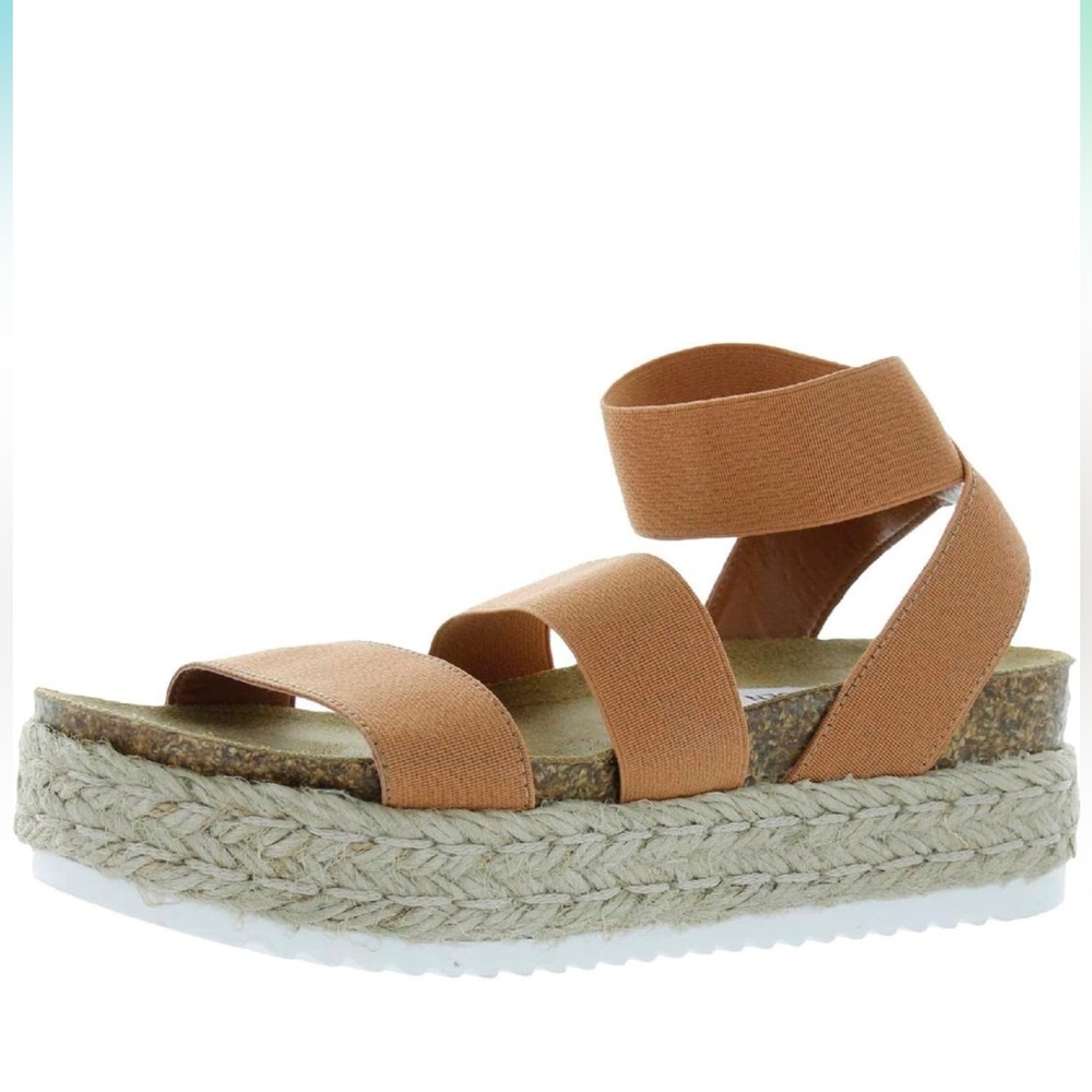 Size 7: Steve Madden Women's Kimmie Wedge Sandal-Tan